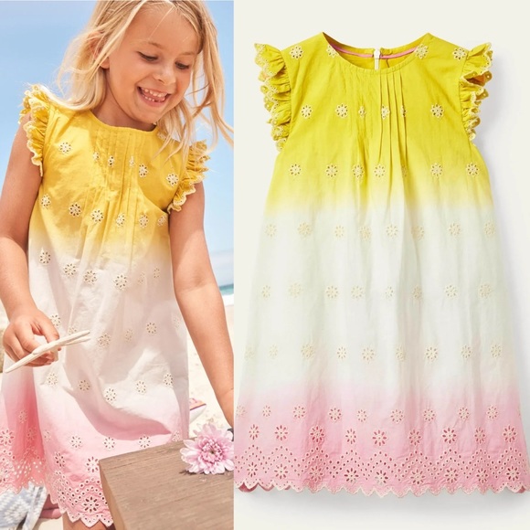 Mini Boden Other - NWT Mini Boden Dip Dye Eyelet Broderie Dress